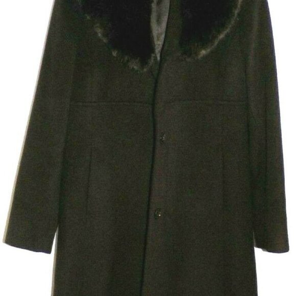 Women's 10 Jones New York GIII Brown Wool Blend 3/4 Long Coat True to Size - Picture 13 of 13